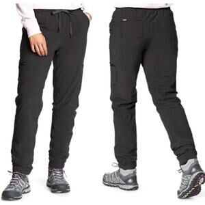 Eddie Bauer Women's Flexion 3.0 Fleece-Lined Pull-On Jogger Pants Black Sz 8 EUC